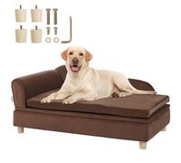 VEVOR Divano per animali domestici, divano per cani e gatti di grandi dimensioni, morbido e vellutato, divano letto per cani con carico di 49,9 kg, marrone scuro, SF-1544L-5