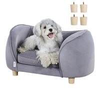 VEVOR Divano per Animali Domestici, Velvet Divano per Cani e Gatti di Piccola Taglia, Divano Letto per Cani Morbido e Vellutato, Letto Cani Gatti con Caricamento di 30 kg con Puntello, Grigio Scuro