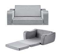 VEVOR Divano per Bambini Pieghevole, Poltroncina per Bambini in Spugna 28D Divano Reclinabile Pieghevole Poltroncina Letto 18 mesi - 6 anni, Poltrona Colore Grigio