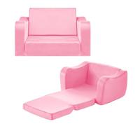 VEVOR Divano per Bambini, Sedia Pieghevole per Bambini con Braccioli, Spugna 28D e Pelo Corto, Trasformabile in Sdraio, Divano per Gioco Divertenti o per Rilassarsi Comodamente, M, Rosa