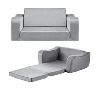 VEVOR Divano Pieghevole per Bambini Spugna 28D Poltroncina per Bambini Grigio