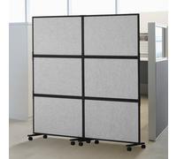 VEVOR Divisorio Acustico per Ambienti, 2 Pezzi, Parete Divisoria per Ufficio Indipendente con Poliestere Parete Divisoria in Acciaio 1710 x 930 mm, Riduce Rumore Distrazione Visiva, Grigio Chiaro