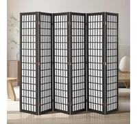 VEVOR Divisorio Giapponese per Privacy Divisorio Pieghevole, Schermo Decorativo Portatile per Separazione Spazio con 6 Pannelli Pieghevoli per Ufficio, Ristorante, Camera da Letto, Nero