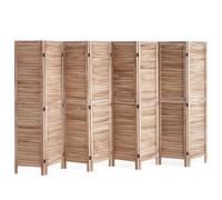 VEVOR Divisorio in Legno per Ambienti, Divisorio per Privacy Pieghevole in Legno a 8 Pannelli, Divisorio per Persiane per Interni Alto 1700 mm, Divisorio Decorativo Portatile, Colore Legno Originale