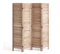 VEVOR Divisorio in Legno per Ambienti, Alto 1700 mm Divisorio in Legno con Persiane per Interni a 4 Pannelli, Divisorio Decorativo Portatile, per Separazione di Ambienti, Ristorante e Camera da Letto