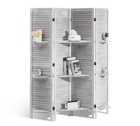 VEVOR Divisorio in Legno per Ambienti, Alto 1700 mm Divisorio per Persiane per Interni a 4 Pannelli, Divisorio Decorativo Portatile, per Separazione di Ambienti, Ufficio, Ristorante e Camera da Letto