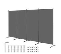 VEVOR Divisorio per Ambienti a 4 Pannelli, Schermo per Privacy Pieghevole, Divisorio Portatile per Separazione degli Ambienti, Divisorio per Ambienti Indipendente per Camera da Letto, Studio, Grigio