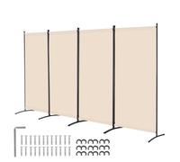 VEVOR Divisorio per Ambienti a 4 Pannelli, Schermo Privacy Pieghevole in Tessuto, Divisorio Portatile per Separazione degli Ambienti, Divisorio Autoportante per Ufficio, Camera da Letto, Studio, Beige
