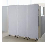 VEVOR Divisorio per Ambienti da 609,6 mm Divisorio per Ambienti Insonorizzato a 3 Pannelli, Paravento per Privacy Pieghevole, Separazione Portatile per Ambienti, per Studio Ufficio, Grigio Chiaro