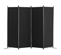 VEVOR Divisorio per Ambienti, Divisori per Ambienti a 4 Pannelli e Schermi Pieghevoli per Privacy, Divisori per Ambienti in Tessuto per Ufficio, Camera da Letto, Sala da Pranzo, Indipendenti, Nero