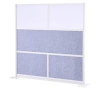 VEVOR Divisorio per Privacy, 1 Confezione, Divisorio Modulare da Parete 1778 x 1778 mm, per Postazione di Lavoro in PET con Finestre Smerigliate, Pannello Indipendente per Privacy Biblioteca Ufficio