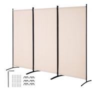 VEVOR Divisorio per Stanze, Divisorio per Stanze a 3 Pannelli, Schermo per Privacy Pieghevole 2600 x 1840 x 520 mm, Schermo Separatore Stanze, Pannello Divisorio per Ufficio, Camera da Letto, Beige