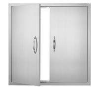 VEVOR Doppia Porta per Cucina Esterna, Porta di Accesso BBQ, Porta da Incasso in Acciaio Inox, Porta Verticale a Parete con Maniglie, per Isola BBQ Stazione per Grigliate, Mobile Esterno 790x790 mm