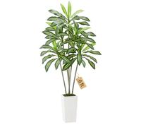 VEVOR Dracena Artificiale 1829 mm, Palma Tropicale Finta con Vaso Alto Bianco, Pianta Finta in Seta da Pavimento in Vaso, Grandi Alberi per Casa, Ufficio, Soggiorno, Decorazione Interna ed Esterna