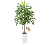 VEVOR Dracena Artificiale 1829 mm, Palma Tropicale Finta con Vaso Alto Bianco, Pianta Finta in Seta da Pavimento in Vaso, Grandi Alberi per Casa, Ufficio, Soggiorno, Decorazione Interna ed Esterna