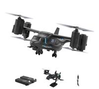 VEVOR Elicottero RC, Elicottero Radiocomandato da 2,4 GHz con Giroscopio, Aeroplano RC a 4 Canali, Luce Alari e Decollo Atterraggio con un Solo Tasto Giocattolo Aereo Volante Grigio Scuro