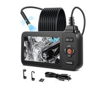 VEVOR Endoscopio Articolato a Tripla Lente, Telecamera Endoscopica Industriale con Luce, Schermo IPS HD da 4,5'', Zoom 8x, Batteria da 3000 mAh, Cavo Impermeabile IP67 da 5 m, per Auto e Idraulica