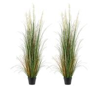 VEVOR Erba Artificiale, Confezione da 2 Erba Artificiale in Vaso 1499 mm, Pianta Finta Fiori di Canna ed Erba per Interni ed Esterni, Casa, Giardino, Ufficio, Decorazione per Casa Ristorante, Verde