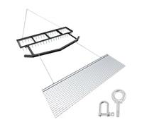 VEVOR Erpice a Catena di Trascinamento 45 x 183 cm Trainato con Rastrello Livellatore, Erpice da Prato 49,5 x 184 cm per Prato Vialetto Terreno, Compatibile con ATV UTV Trattori, Acciaio Zincato