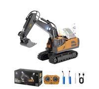 VEVOR Escavatore Giocattolo Telecomandato, 11 Canali, Escavatore Telecomandato in Scala 1:20, Escavatore RC con Luci e Suoni, Veicoli da Costruzione Completamente Funzionali per Bambini, 2 Batterie