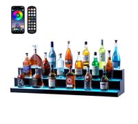 VEVOR Scaffale Portabottiglie di Vino da Bar, Scaffale da Bar Illuminato a LED Telecomando RF Controllo APP, Scaffale Illuminazione per Bevande in Acrilico 3 Ripiani, Portabottiglie 1210x300x250mm