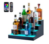 VEVOR Scaffale da Bar Portabottiglie Illuminazione a LED a 4 Ripiani da 406 mm