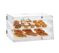 VEVOR Espositore per Pasticceria 2 Ripiani Accesso sul Retro Ripiani Rimovibili in Acrilico Trasparente, Espositore da Pasticceria per Pane Dolci da Pasticceria 510 x 350 x 35 mm Vetrina da Panificio