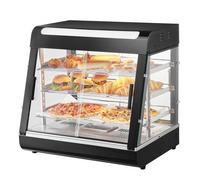VEVOR Vetrina Pizza Banco Commerciale Scaldavivande a 3 Ripiani con Luce 111 L