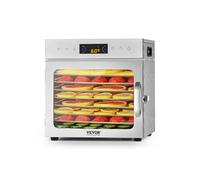 VEVOR Essiccatore per Alimenti 8 Vassoi in Acciaio Inox, Essiccatore Elettrico per Alimenti 400 W Temperatura Regolabile Timer per Carne Secca, Frutta, Verdura, Erbe Aromatiche, Dolcetti per Cani