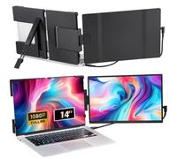 VEVOR Estensore Schermo Portatile, Monitor Doppio Esteso FHD 1080P IPS 355 mm per Laptop 330-431 mm, Monitor Portatile Girevole Porta USB-C/USB-A/Mini HDMI, Compatibile Mac/Wins/Android/Switch/PS5