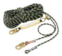 VEVOR, Esterni 45,7 m Tensione di Rottura 30KN, Arrampicata Statica con Moschettoni in Acciaio Pinza per Corda per Fuga, Avventure all'Aperto Trasporto di Legname Unisex-Adult, Nero e Giallo, 45,72 m