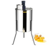 VEVOR Estrattore di Miele Elettrico in Acciaio Inox Capienza 4/8 Favi 140 W velocità Max. 1300 Giri/min per Apicoltura, Smielatore Centrifuga di Miele con Coperchio Trasparente Altezza tra 100-108 cm