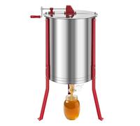 VEVOR Estrattore di miele, estrattore manuale per miele a 6 telai con coperchio trasparente, spinner a nido d'ape con supporto regolabile in altezza, attrezzatura centrifuga per estrazione a nido