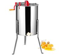 VEVOR Estrattore di Miele Manuale in Acciaio Inox Capienza Flessibile 2/4 Favi 3 Favi 4/8 Favi per Apicoltura, Smielatore Centrifuga di Miele con Coperchio Trasparente Altezza Regolabile tra 100-108cm