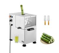 VEVOR Estrattore di Succo di Canna da Zucchero Commerciale, Macchina Elettrica per Spremitura di Canna da Zucchero da 800 W Capacità 300 kg/ora, 4 Rulli in Acciaio Inox, Estrattore di Succo