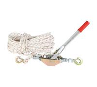 VEVOR Estrattore per Fune, capacità Tiro 0,75 Tonnellate, Corda in Poliestere Lunghezza 30,48m, Verricello Manuale Strumento di Estrazione a Cricchetto per Spostamento di Barche, Fissaggio di Oggetti