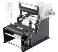 VEVOR Etichettatrice Manuale Rotonda, 15-20Pezzi/min, Applicatore di Etichette per Bottiglie Rotonde, Etichettatrice Manuale Regolabile Adatta per Bottiglie Lunghezza/Larghezza Etichetta tra 10-130mm