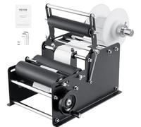 VEVOR Etichettatrice Manuale Rotonda, 15-20Pezzi/min, Applicatore di Etichette per Bottiglie Rotonde, Etichettatrice Manuale Regolabile Adatta per Bottiglie Lunghezza/Larghezza Etichetta tra 10-130mm