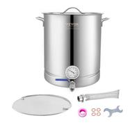 VEVOR Fermentatore a Secchio per Birra Artigianale Uso Domestico in Acciaio Inossidabile Capienza 60,6 Litri Doppia Filtrazione, Kit Fermentazione per Birra con Termometro, Pentola Fermentatore Birra