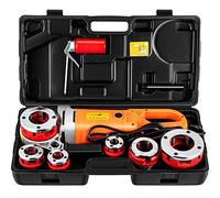VEVOR Filettatrice per Tubi Elettrica Portatile 6 Matrici, Filiera Elettrica 2300 W, Filettatrice Elettrica Portatile 22 Giri al Min, Infila Tubi Elettrici Portatile Adatto Per Settori di Industrie