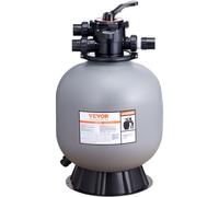 VEVOR Filtro a sabbia, 22 pollici, portata fino a 55 GPM, sistema di filtraggio a sabbia per piscine fuori terra con valvola multiporta a 7 vie, scarico, inverno, funzioni chiuse