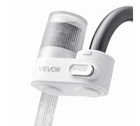 VEVOR Filtro per Acqua da Montare sul Rubinetto con 1 Filtro, Purificatore d'Acqua per Lavello Verticale, Rimuove Cloro e Piombo, per Maggior Parte dei Rubinetti da Cucina o da Bagno, Bianco