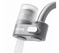 VEVOR Filtro per Acqua da Rubinetto con 1 Filtro, Purificatore d'Acqua Verticale per Lavello, 2 Modalità, Rimuove Cloro e Piombo, per Maggior Parte dei Rubinetti da Cucina o da Bagno, Grigio