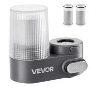 VEVOR Filtro per Acqua da Rubinetto con 3 Filtri, Purificatore d'Acqua Verticale per Lavello, 2 Modalità, Rimuove Cloro e Piombo, per Maggior Parte dei Rubinetti da Cucina o da Bagno, Grigio