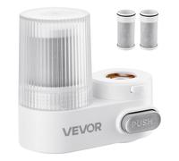 VEVOR Filtro per Acqua da Rubinetto con 3 Filtri, Purificatore d'Acqua Verticale per Lavello, 2 Modalità, Rimuove Cloro e Piombo, per Maggior Parte dei Rubinetti da Cucina o da Bagno, Bianco