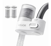 VEVOR Filtro per Acqua da Rubinetto con 3 Filtri, Purificatore d'Acqua Verticale per Lavello, 2 Modalità, Rimuove Cloro e Piombo, per Maggior Parte dei Rubinetti da Cucina o da Bagno, Bianco