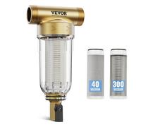 VEVOR Filtro per Acqua Riutilizzabile 40 + 300 Micron Filtro Sedimenti per Casa