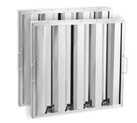 VEVOR Filtro per Cappa Commerciale, 493L x 493A x 45P mm, Filtro Deflettore per Cappa da Cucina in Acciaio Inox per Cappe di Scarico da Cucina con Classificazione Antigrasso, 4 Scanalature, 2 Pezzi