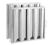 VEVOR Filtro per Cappa Commerciale, 493L x 493A x 45P mm, Filtro Deflettore per Cappa da Cucina in Acciaio Inox per Cappe di Scarico da Cucina con Classificazione Antigrasso, 4 Scanalature, 2 Pezzi