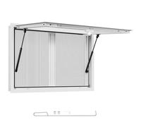 VEVOR Finestra di Concessione per Camion Ristorante 91,5x61 cm, Finestra di Servizio per Stand di Vendita, Telaio in Lega di Alluminio, 2 Zanzariere Scorrevoli, Porta a Tenda e Gancio di Trazione